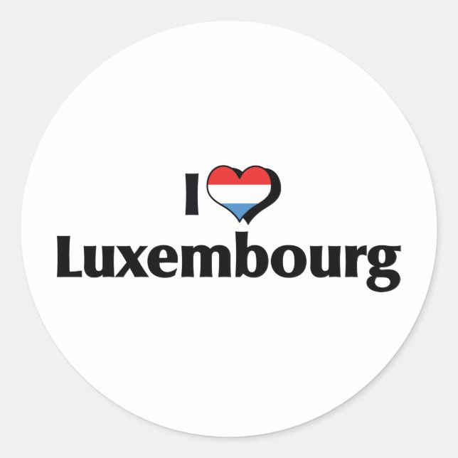 I Liebe Luxemburger Flagge Runder Aufkleber (Vorderseite)