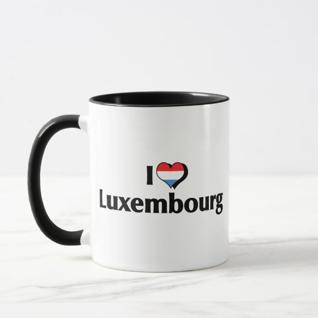 I Liebe Luxemburger Flagge Tasse (Links)