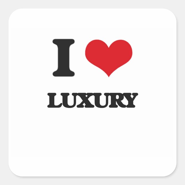 I Liebe Luxury Quadratischer Aufkleber (Vorderseite)