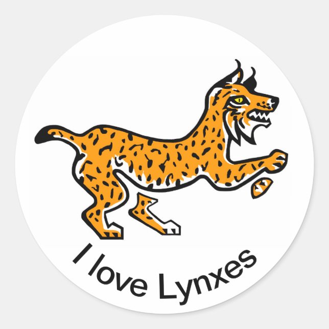 I Liebe LYNXES - Tierliebhaber - Natur - Runder Aufkleber (Vorderseite)
