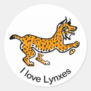 I Liebe LYNXES - Tierliebhaber - Natur - Runder Aufkleber