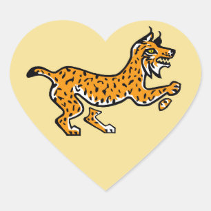 I Liebe LYNXES - Wildtiere - Natur- Gelb Herz-Aufkleber