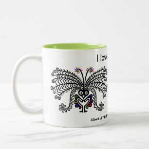 I Liebe LyreBIRDS - Wildlife Australia - Nature Zweifarbige Tasse
