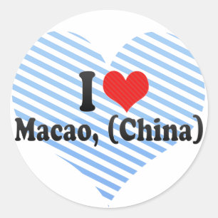 I Liebe Macao, (China) Runder Aufkleber
