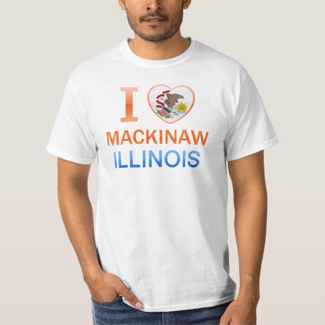 I Liebe Mackinaw, IL T-Shirt (Vorderseite)