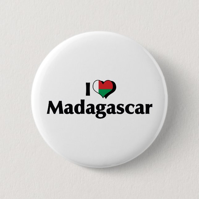 I Liebe Madagaskar Button (Vorderseite)