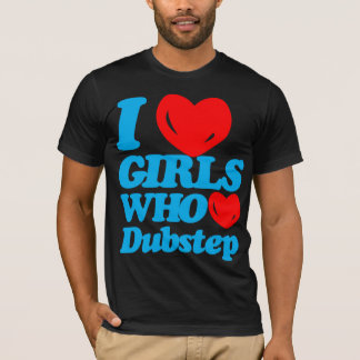 I Liebe-Mädchen die Liebe Dubstep (cyan-blau/Rot) T-Shirt