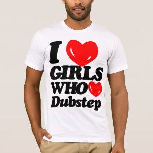 I Liebe-Mädchen die Liebe Dubstep (Schwarzes/Rot) T-Shirt