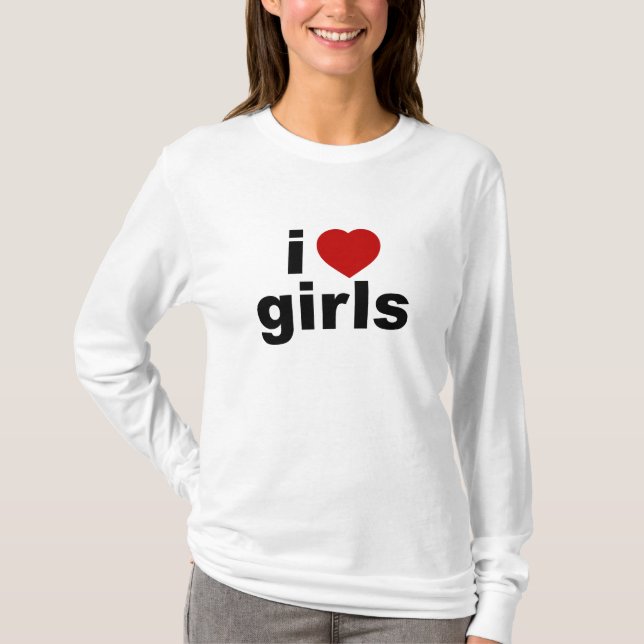 I Liebe-Mädchen OM Hoody lange Hülse (angepasst) (Vorderseite)