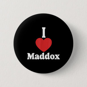 I Liebe Maddox Herz Groovy Personalisierter Name M Button