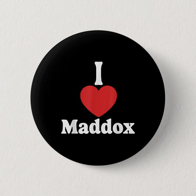 I Liebe Maddox Herz Groovy Personalisierter Name M Button (Vorderseite)