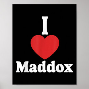 I Liebe Maddox Herz Groovy Personalisierter Name M Poster
