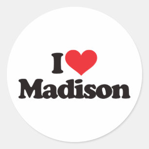 I Liebe Madison Runder Aufkleber