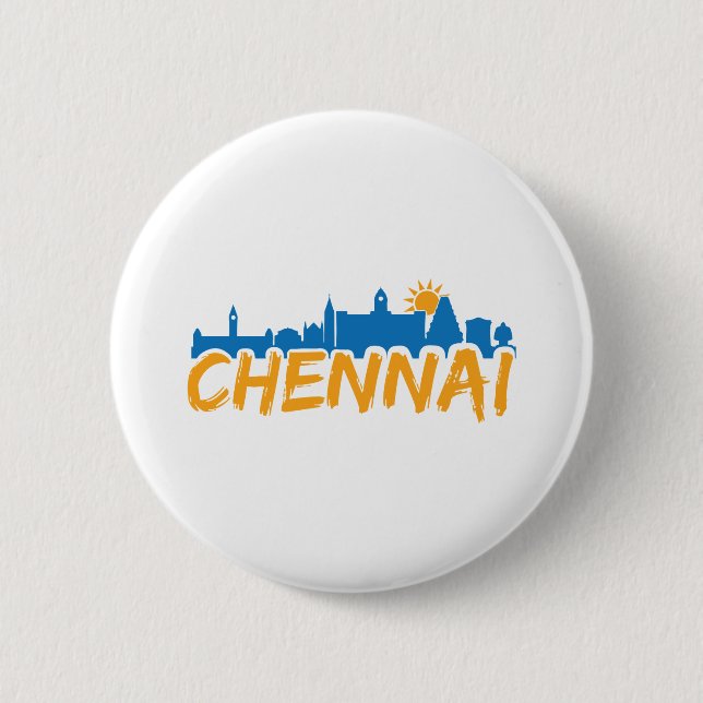 I Liebe Madras Chennai Tamil Language Zitat Button (Vorderseite)