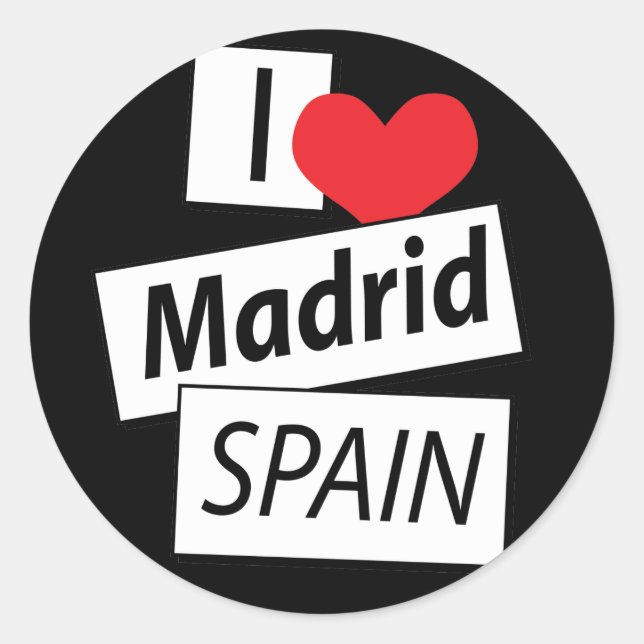 I Liebe Madrid Spanien Runder Aufkleber (Vorderseite)