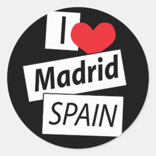 I Liebe Madrid Spanien Runder Aufkleber