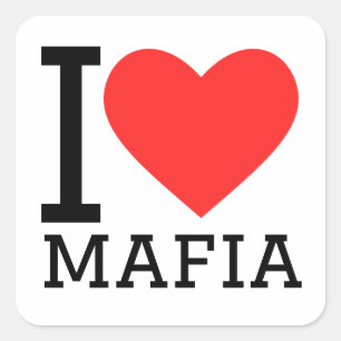 I Liebe Mafia Quadratischer Aufkleber