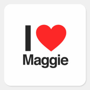 i Liebe maggie Quadratischer Aufkleber