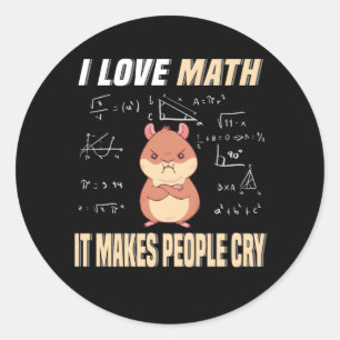 I Liebe Mah Hamster Rodent Mah Genius Mathe Runder Aufkleber
