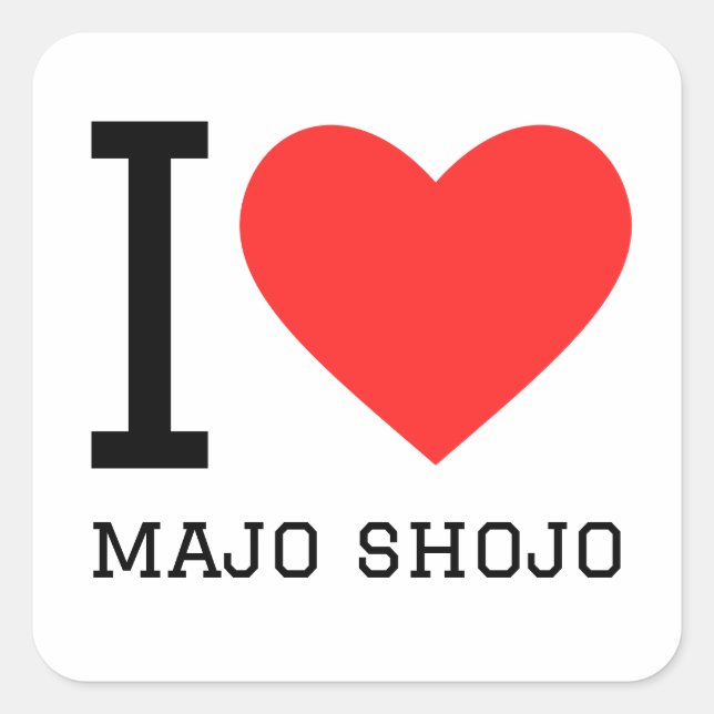 I Liebe maho shojo Quadratischer Aufkleber (Vorderseite)