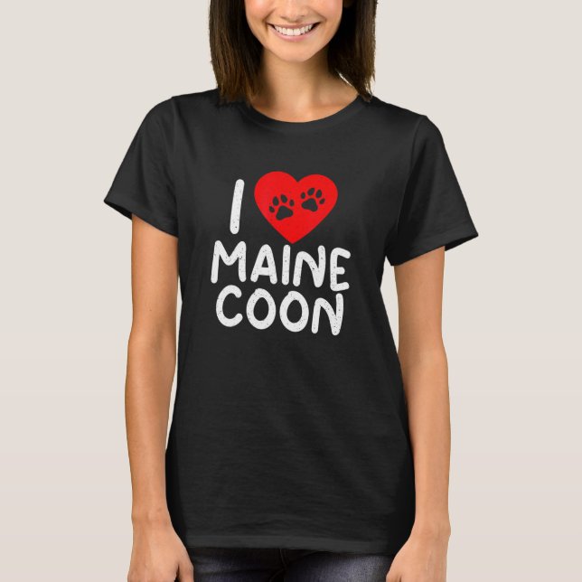 I Liebe Maine Coon T-Shirt (Vorderseite)