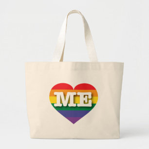 I Liebe Maine Gay Pride Rainbow Heart Jumbo Stoffbeutel