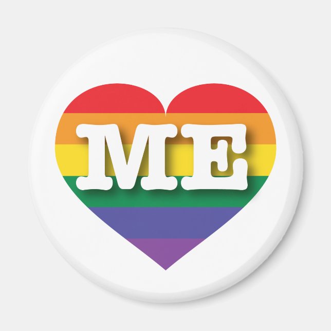 I Liebe Maine Gay Pride Rainbow Heart Magnet (Vorne)