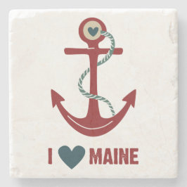 I Liebe-Maine-Rot-Anker Steinuntersetzer