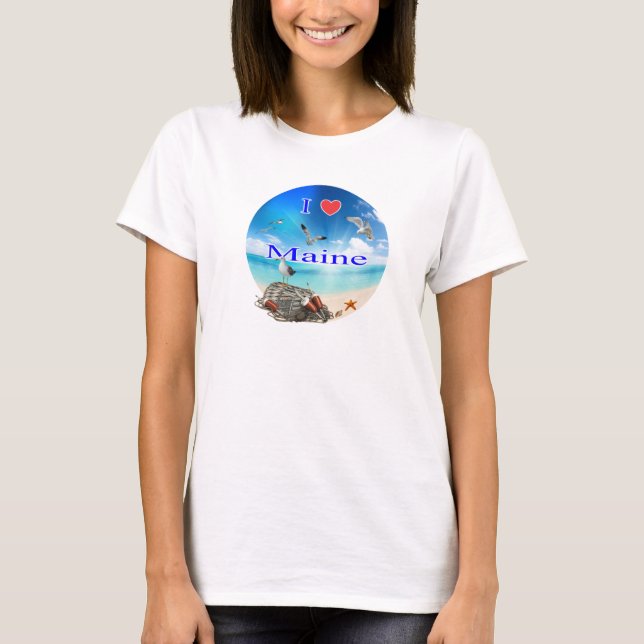 I Liebe Maine T-Shirt (Vorderseite)