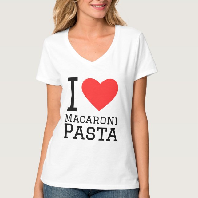 I Liebe Makaroni Pasta T-Shirt (Vorderseite)