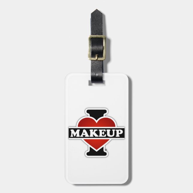 I Liebe-Make-up Gepäckanhänger (Vorderseite vertikal)