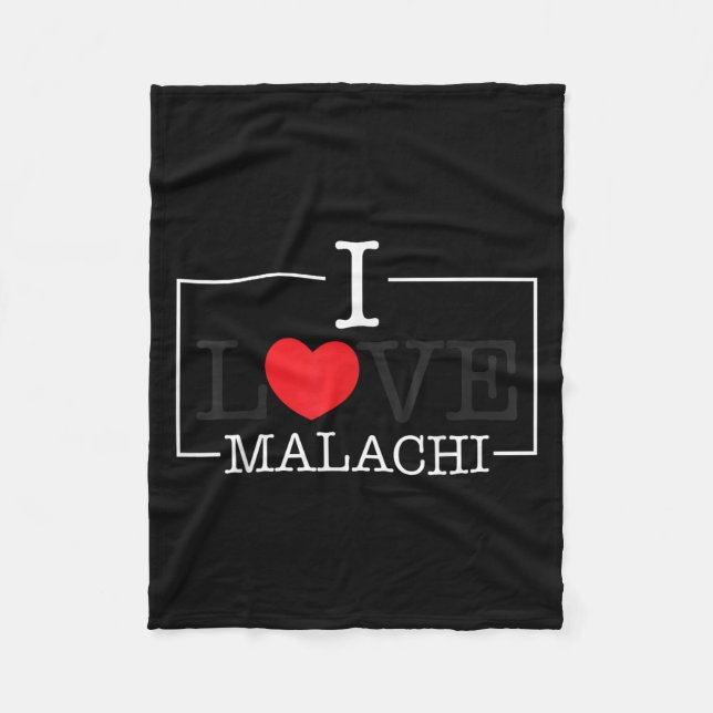 I Liebe Malachi Herzfamilie Name Malachi Groovy Fleecedecke (Vorderseite)