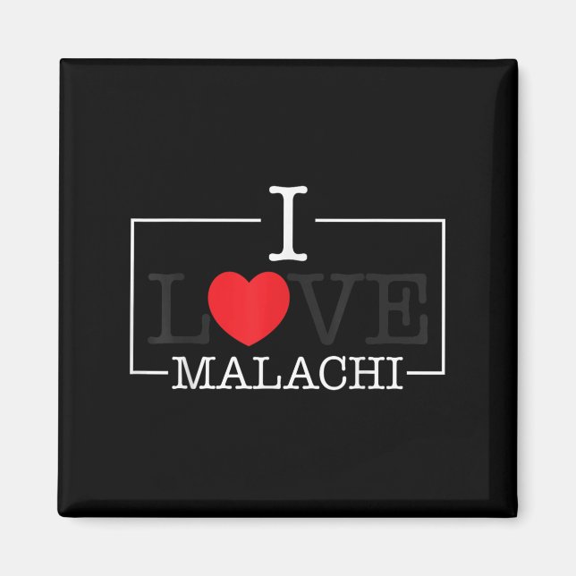 I Liebe Malachi Herzfamilie Name Malachi Groovy Magnet (Vorne)