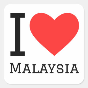I Liebe Malaysia Quadratischer Aufkleber