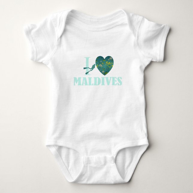I Liebe Malediven Baby Strampler (Vorderseite)