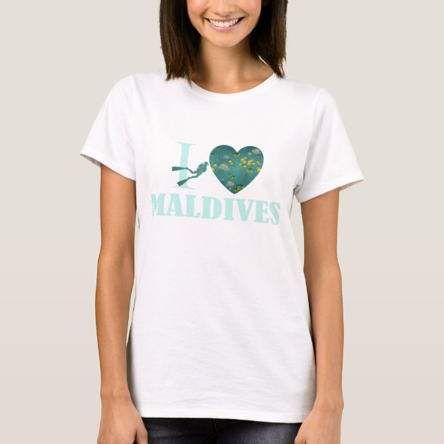 I Liebe Malediven T-Shirt (Vorderseite)