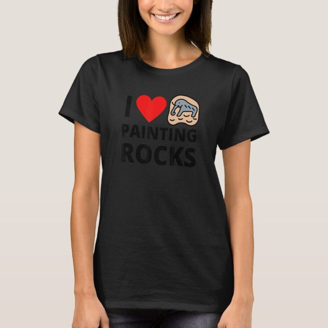 I Liebe Malen Rocks Heart Rock Kindness Paint El T-Shirt (Vorderseite)