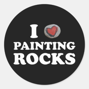 I Liebe Malen Rocks Niedlich Rock Painter Runder Aufkleber