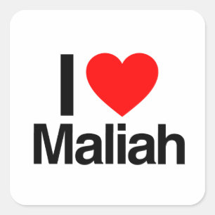 i Liebe maliah Quadratischer Aufkleber