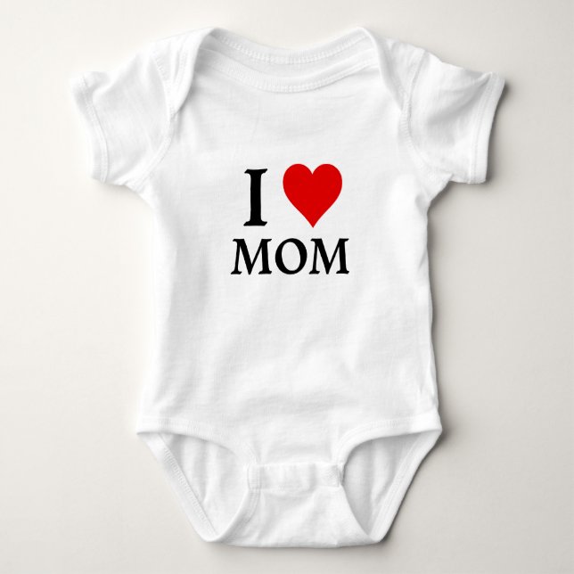 I Liebe Mama Custom Red Heart Baby Strampler (Vorderseite)