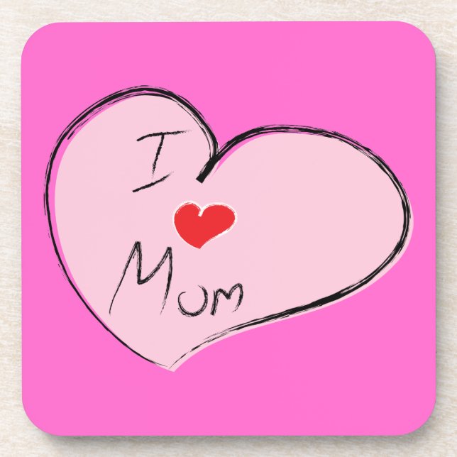 I LIEBE MAMA GETRÄNKEUNTERSETZER (Vorderseite)