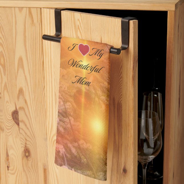 I Liebe Mama, Goldene Weihnachten, Geschirrtuch (Drittel gefaltet)