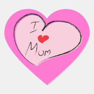 I LIEBE MAMA Herz-Aufkleber