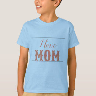 I Liebe Mama Lachs Sky Kinderjunge T-Shirt