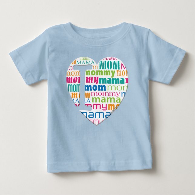 I Liebe-Mama, Mutter, Mama - Baby T-shirt (Vorderseite)