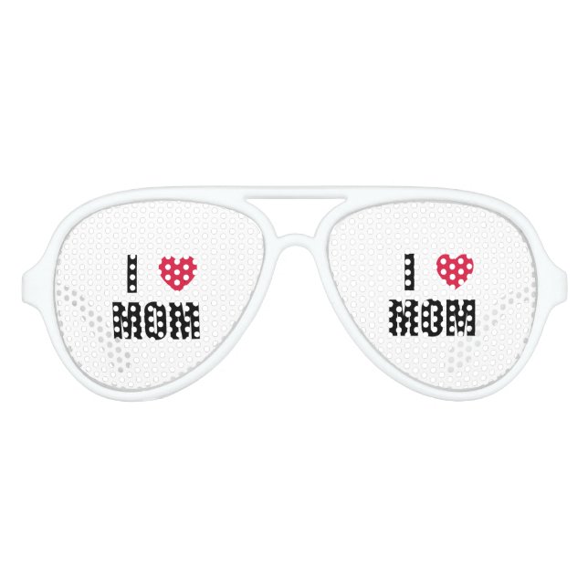 I Liebe Mama - Rotes Herz - Schwarzer Text Sonnenbrille (Vorderseite)