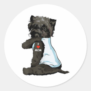 I Liebe Mama Tattoo Affenpinscher Mama Hund Lover  Runder Aufkleber