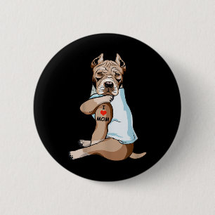 I Liebe Mama Tattoo American Pit Bull Mama Dog Lov Button