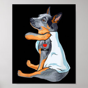 I Liebe Mama Tattoo Australische Rinder Mama Dog L Poster