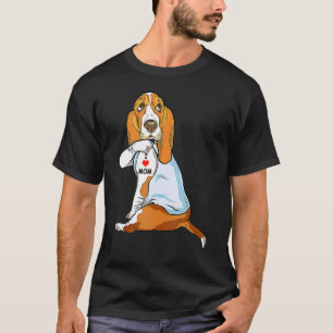 I Liebe Mama Tattoo Basset Hound Mama Hunde Frauen T-Shirt